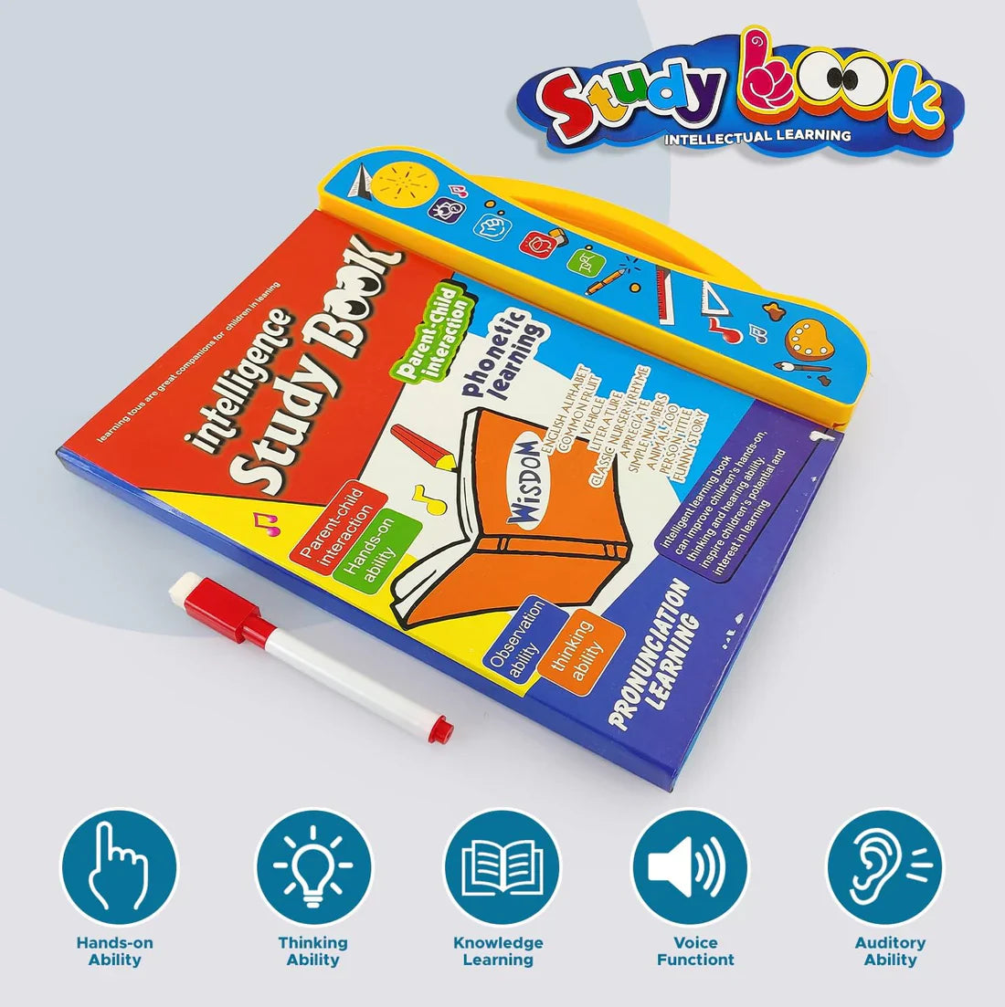 Kids Intelligence Sound Book – Fun Learning with Letters, Words, Numbers & Shapes + [Free Printable Preschool PDF Included]